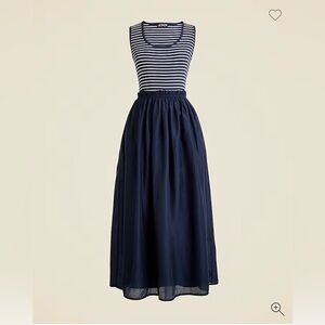 J. Crew Gathered-waist mixy dress in stripe